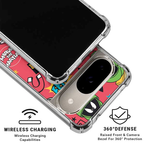 Looney Tunes Marvin the Martian Patches Google Pixel 10 Clear Case